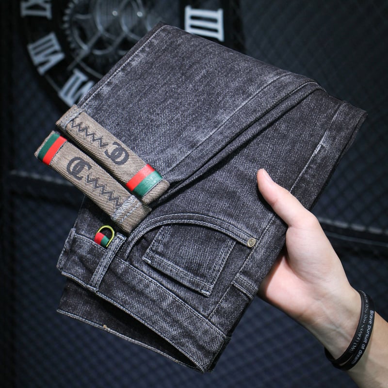 Muške farmerice, korejskog stila, uski kroj, denim, pamuk 80%