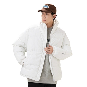 Unisex paltas su poliesterio–medvilnės užpildo, Korėjos stiliaus kardiganas, laisvas kirpimas, užtrauktukas, stovima kakla, vienoda spalva, šiltas žiemai, pamušalas poliesteris