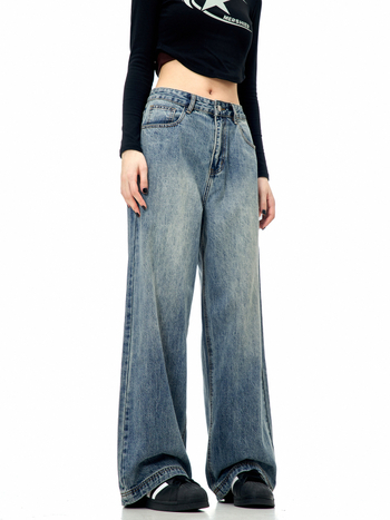 Traperice - visoki struk, ravne nogavice, oprani denim, 91,8% pamuka, svakodnevna upotreba