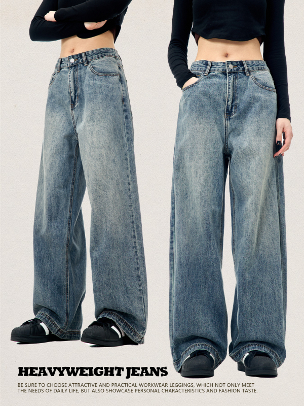 Traperice - visoki struk, ravne nogavice, oprani denim, 91,8% pamuka, svakodnevna upotreba