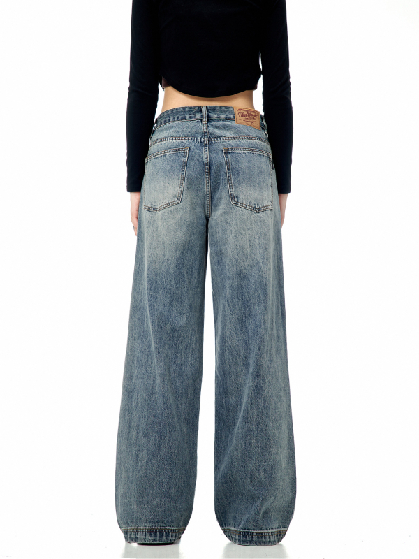 Traperice - visoki struk, ravne nogavice, oprani denim, 91,8% pamuka, svakodnevna upotreba