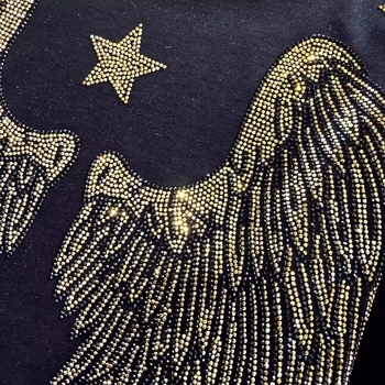 Μπλουζάκι T από βαμβάκι, κοντομάνικη, στρογγυλός λαιμός, φαρδιά γραμμή, εκτύπωση και βαφή