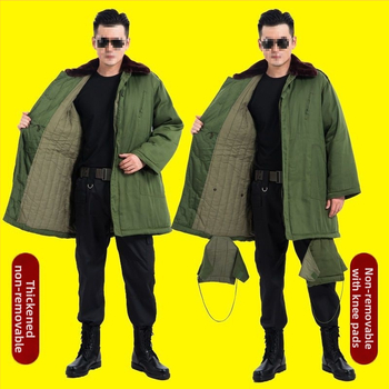 Dlhý kabát, kórejská verzia, voľný strih, corduroy látka, hlavná tkanina: ľan, obsah < 10%