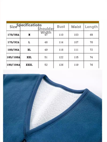 Pánska flisová vesta s fleecovou podšívkou, V-krk, voľný strih, štýl kardigán, viac vreciek