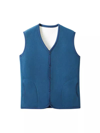 Pánska flisová vesta s fleecovou podšívkou, V-krk, voľný strih, štýl kardigán, viac vreciek