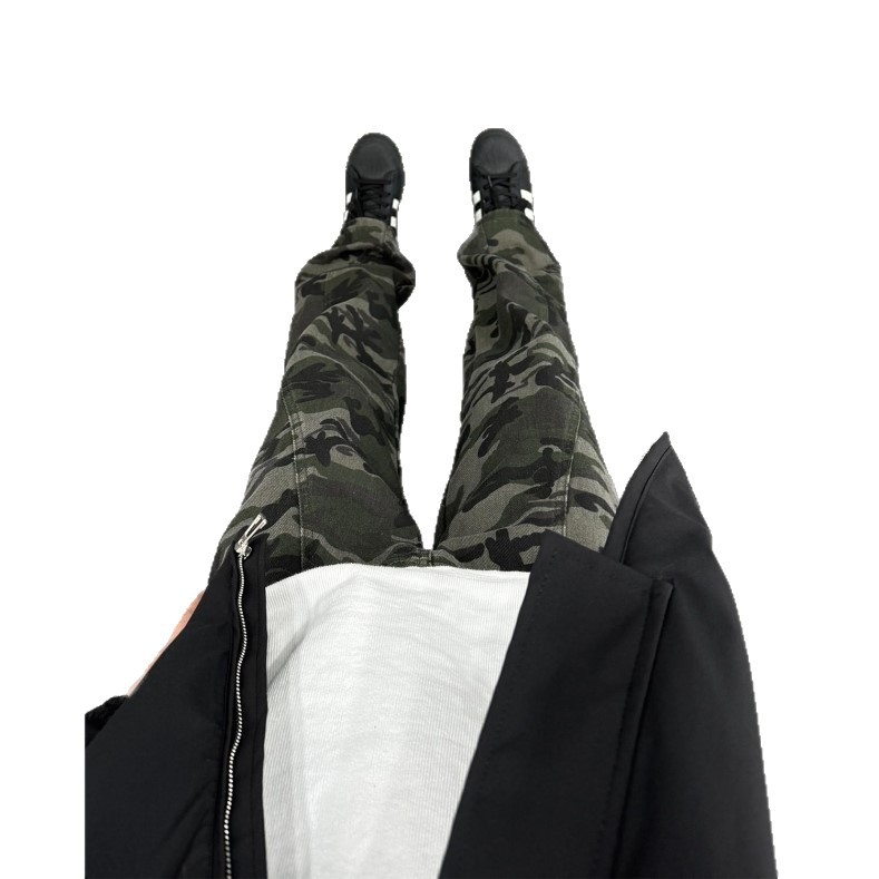 Férfi téli fleece-bélelt farmernadrág, egyenes szárú, pamut, középmagasság, cipzár