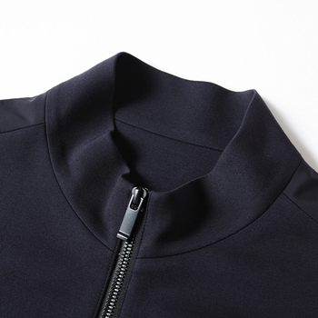 Vīriešu bez piedurknēm darba veste ar augstu apkakli, rāvējslēdzēja aizdare, neilona maisījuma audums