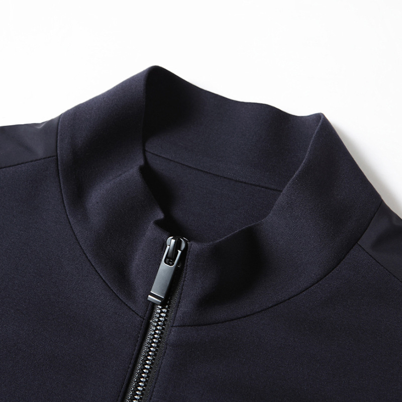 Vīriešu bez piedurknēm darba veste ar augstu apkakli, rāvējslēdzēja aizdare, neilona maisījuma audums