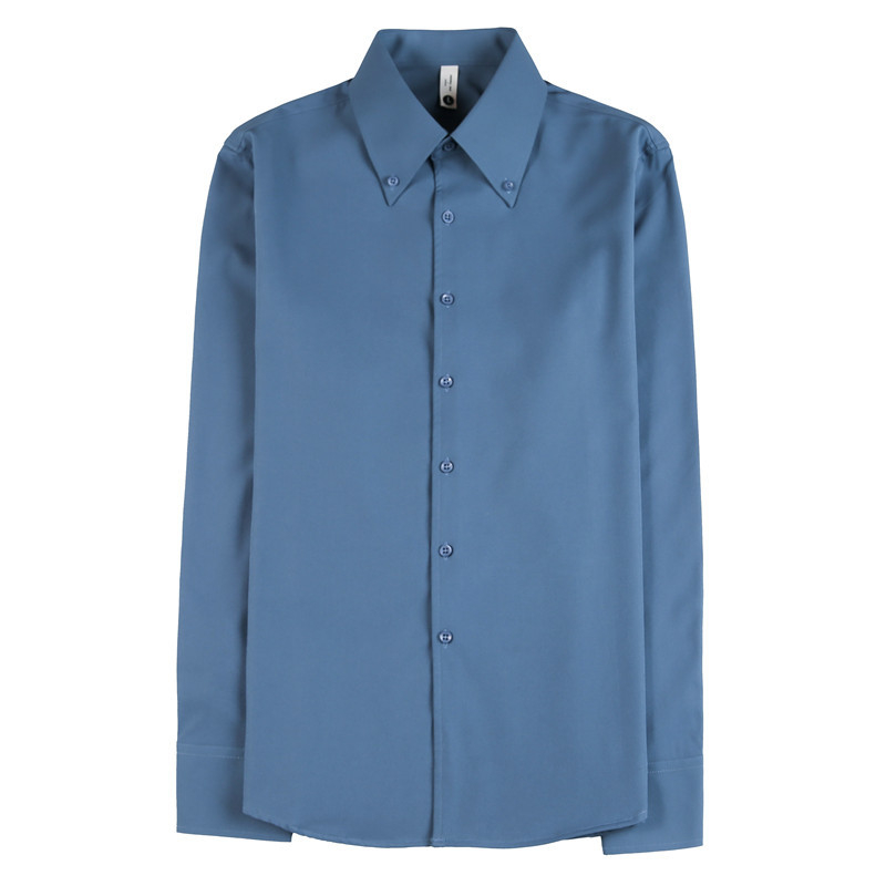 Риза, Slim Fit, Яка с дълъг връх, 96% полиестер, Без намачкване, едноцветна