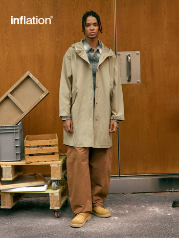 Pánska parka s kapucňou a rybím chvostom - dlhý kabát, voľný strih, mestský štýl, polyesterová podšívka