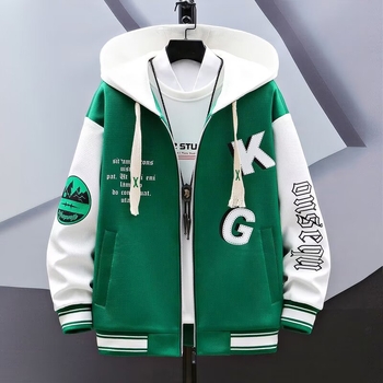 Ζακέτα με κουκούλα για εφήβους - στυλ ιαπωνικού φρέσκου, καρντγκαν; πολυεστέρας 95% (μίξη ινών συνθετικών), ελεύθερη γραμμή, φερμουάρ