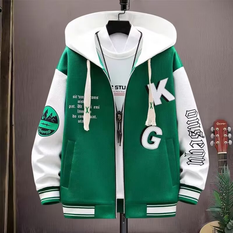 Ζακέτα με κουκούλα για εφήβους - στυλ ιαπωνικού φρέσκου, καρντγκαν; πολυεστέρας 95% (μίξη ινών συνθετικών), ελεύθερη γραμμή, φερμουάρ