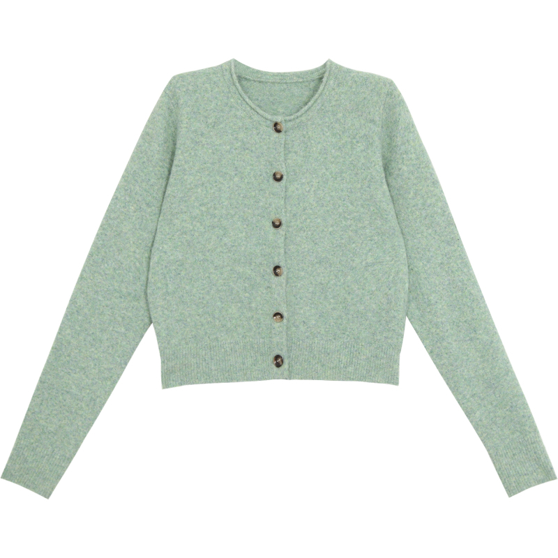 Dámsky kardigan v kórejskom štýle, akrylová pletenina, okrúhly výstrih, dlhé rukávy, patchwork detail