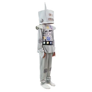 Detský cosplay kostým robota na školské vystúpenia, kreslený štýl, 100% polyester, vhodný pre deti 8+ rokov (140 cm+), na všetky ročné obdobia, uvedenie jar 2025
