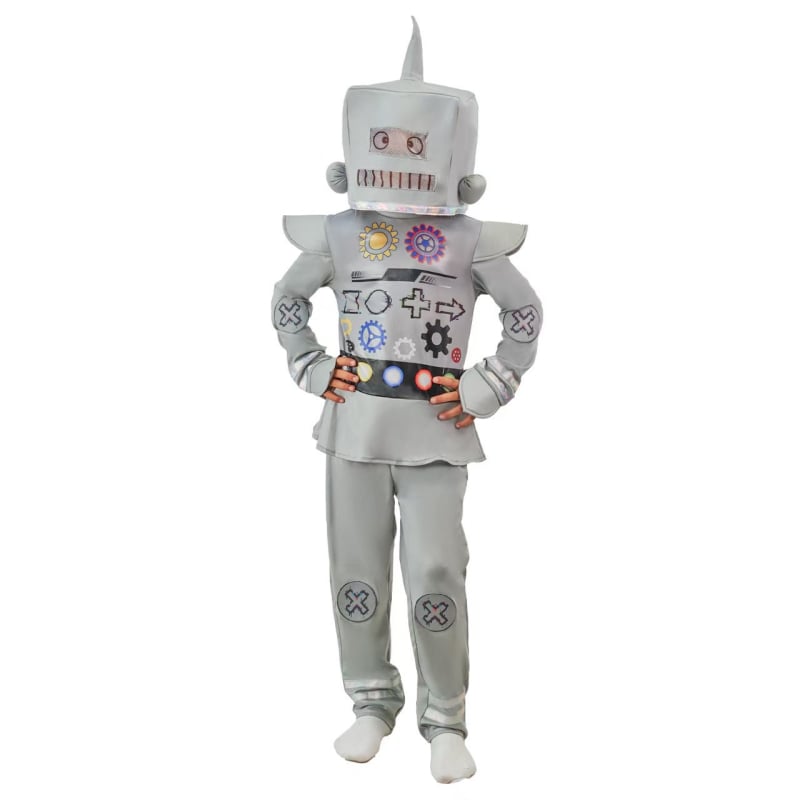 Detský cosplay kostým robota na školské vystúpenia, kreslený štýl, 100% polyester, vhodný pre deti 8+ rokov (140 cm+), na všetky ročné obdobia, uvedenie jar 2025