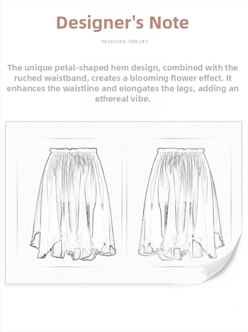 Baleto sijonas moterims, sluoksniuotos šifono sijonai su žiedlapių dizainu, kodas YL2534 (audinys: cheminės pluošto mišinys; sudėtis: poliesteris; turinys: 100%)