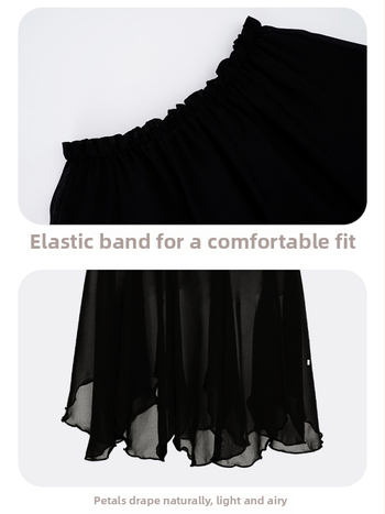 Baleto sijonas moterims, sluoksniuotos šifono sijonai su žiedlapių dizainu, kodas YL2534 (audinys: cheminės pluošto mišinys; sudėtis: poliesteris; turinys: 100%)