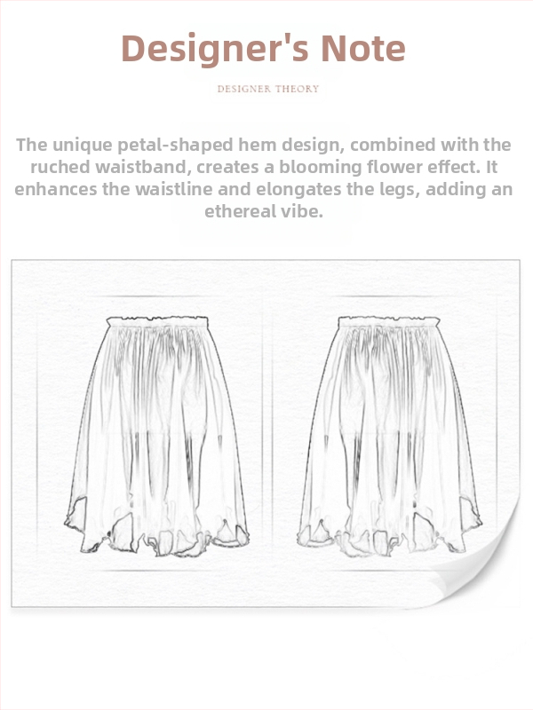 Baleto sijonas moterims, sluoksniuotos šifono sijonai su žiedlapių dizainu, kodas YL2534 (audinys: cheminės pluošto mišinys; sudėtis: poliesteris; turinys: 100%)