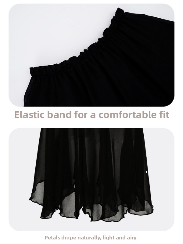 Baleto sijonas moterims, sluoksniuotos šifono sijonai su žiedlapių dizainu, kodas YL2534 (audinys: cheminės pluošto mišinys; sudėtis: poliesteris; turinys: 100%)