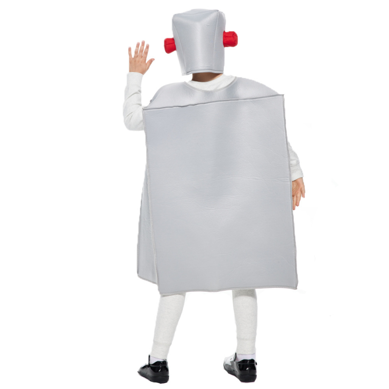 Detský robot cosplay kostým – Halloween spoločenské oblečenie na vystúpenie, zmes chemických vlákien, 80% polyester, 3–8 rokov, unisex