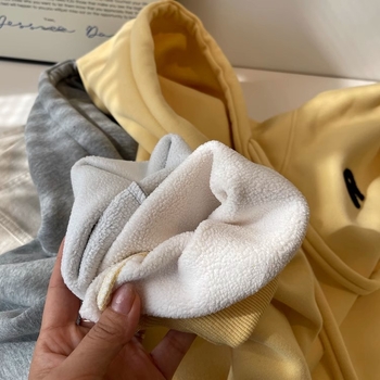 Ženski hoodie s kapuljom, korejskog stila, debela mješavina pamuka i poliestera, široki kroj, dugi rukavi