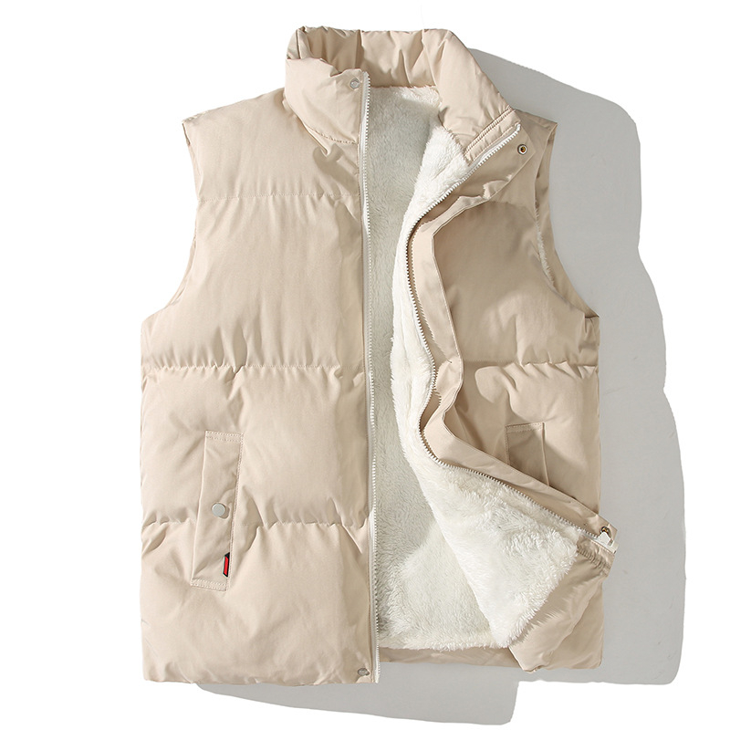Pánska vesta s flísovou výplňou, stojací golier, predný zips, bez kapucne, bočné vrecká