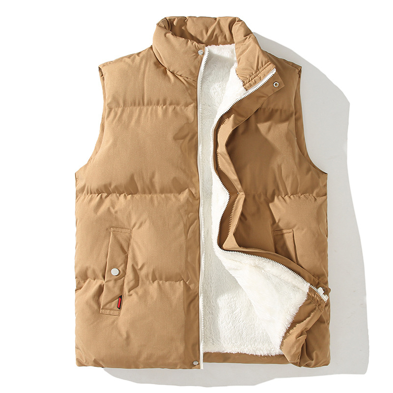 Pánska vesta s flísovou výplňou, stojací golier, predný zips, bez kapucne, bočné vrecká