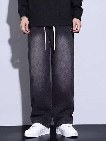 Muške traperice s ravnim krojem, denim, 60% pamuka, srednji pojas, zimske