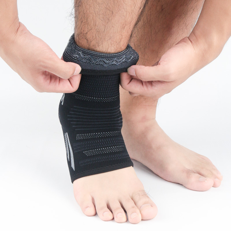 Protecție pentru gleznă respirabilă cu strat antiderapant din silicon — nailon-spandex-guma, pentru baschet și alte sporturi