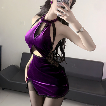 Cheongsam-stílusú fehérnemű készlet átlátszó hálóval, nylon 90–95% nőknek (Szerep: Cheongsam; Anyag: Nylon 90–95%; Dizájn: Átlátszó háló)