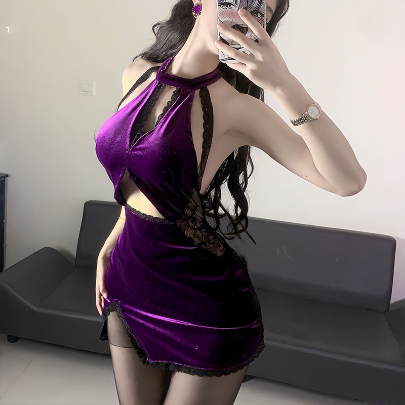 Cheongsam-stílusú fehérnemű készlet átlátszó hálóval, nylon 90–95% nőknek (Szerep: Cheongsam; Anyag: Nylon 90–95%; Dizájn: Átlátszó háló)