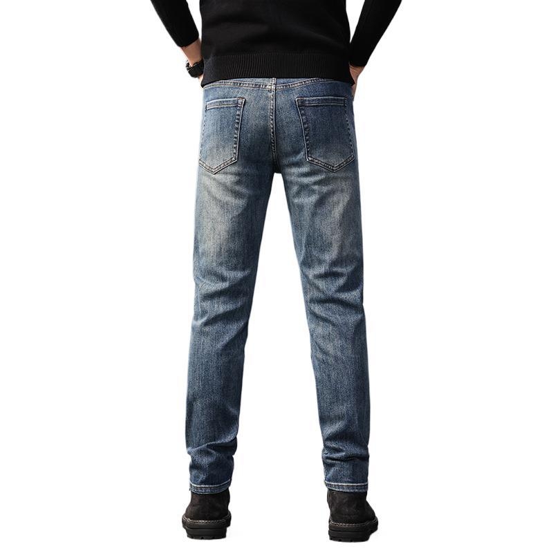 Muške traperice ravnog kroja, retro stil, srednji pojas, zip