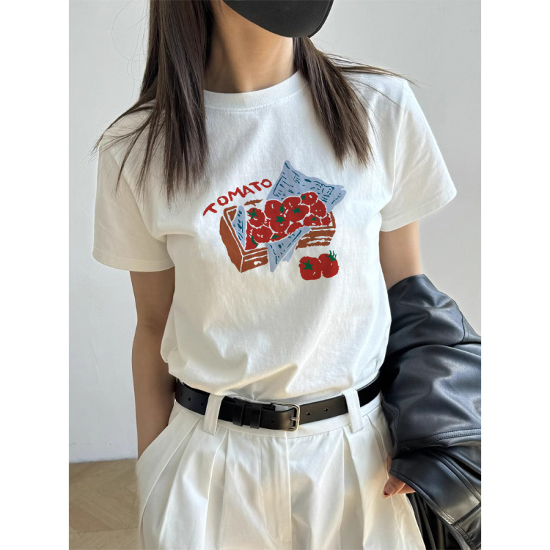 Pamučna majica slobodnog kroja, okrugli izrez, kratki rukavi, gradski stil