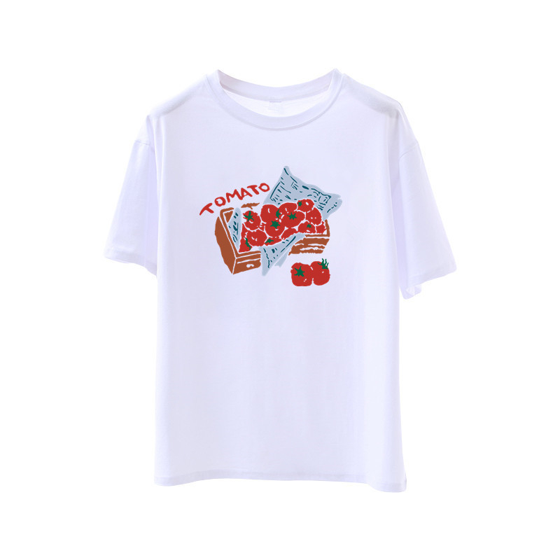 Pamučna majica slobodnog kroja, okrugli izrez, kratki rukavi, gradski stil