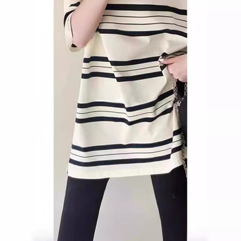 Ženska pamuk T-Shirt majica, 90–95% pamuk, okrugli izrez, kratki rukav, elegantan gradski stil, ljeto 2025