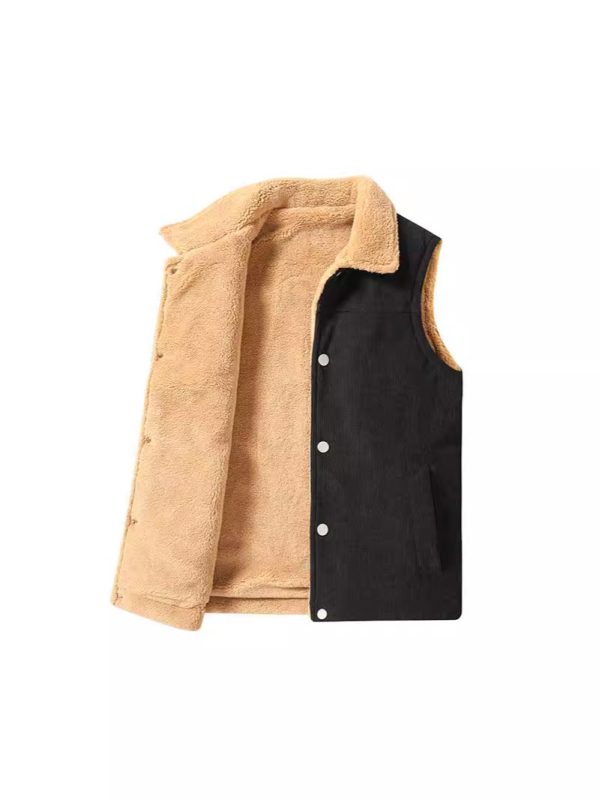 Meeste fleece-voodriga vest, ees lukuga, püstkaelaga, kardigan-stiilis, talvine