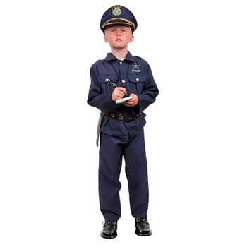 Detský cosplay policajta – Polyesterové pracovné oblečenie, pre vek 3–8 rokov, Skladom, jar 2024