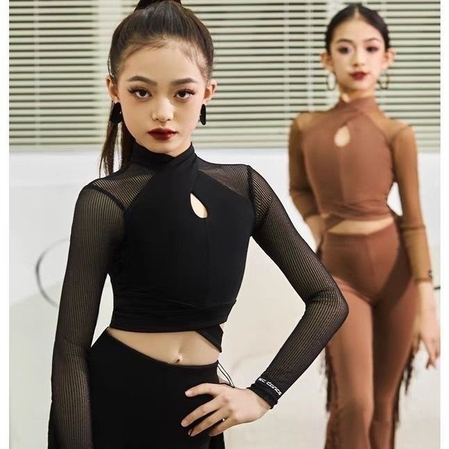 Комплект за латин танцова практика - дълги панталони, танцово облекло за жени, деца и възрастни, есенно-зимно, TR плат, PVC ≤30%