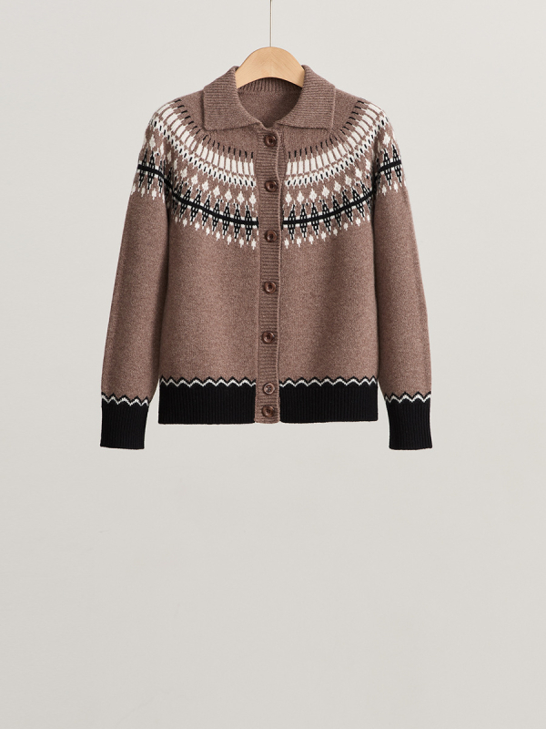 Dámsky cardigan zo zmesi vlneného a bavlneného materiálu (obsah bavlny 95%+) | stredná dĺžka 65–80 cm | okrúhly výstrih | dlhé rukávy | elegantný mestský štýl