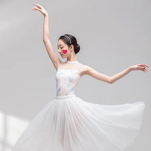 Безръкав балетен боди с принт за възрастни жени – едночастово танцово облекло за тренировка, полиестер, подплата от млечна коприна