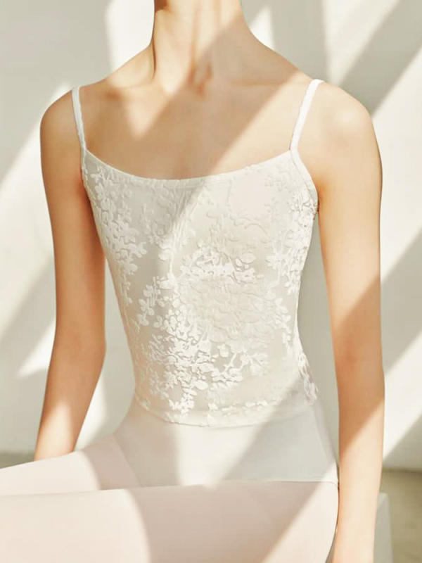 Ženski baletni leotard s floralnim baršunastim vezom, za odrasle, 80% najlon, podstava od poliester 80%, uzorak cvjetni, spol: žena, pogodan za balet i druge plesne stilove