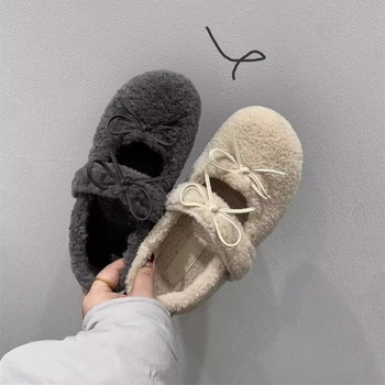 Női Mary Jane papucs velúr felsőrésszel, műszőrme belsővel, slip-on, középmagas sarok 3-5 cm, kompozit talp