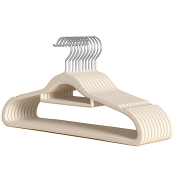 Κρεμάστρα ρούχων με επίστρωση φλοκ, στυλ ελαφριάς πολυτέλειας, σετ 10 τεμαχίων, 200 τεμάχια ανά σετ, κατάλληλη για κρεμάστρες ρούχων, ράγες παντελονιών και γραβάτες