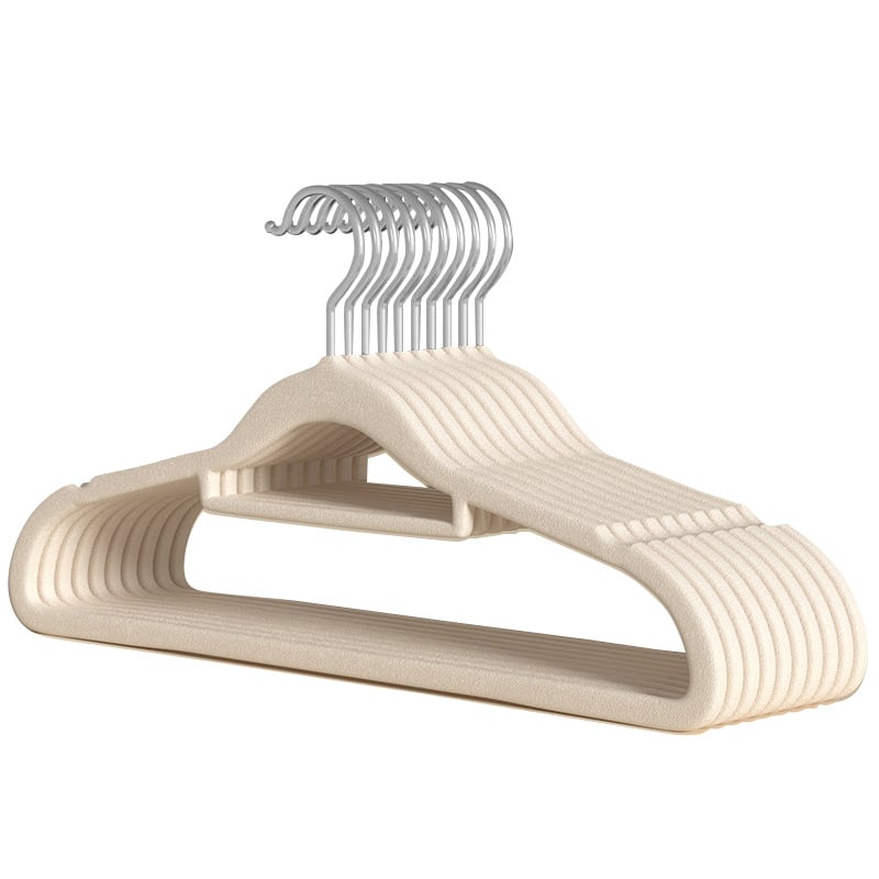 Κρεμάστρα ρούχων με επίστρωση φλοκ, στυλ ελαφριάς πολυτέλειας, σετ 10 τεμαχίων, 200 τεμάχια ανά σετ, κατάλληλη για κρεμάστρες ρούχων, ράγες παντελονιών και γραβάτες