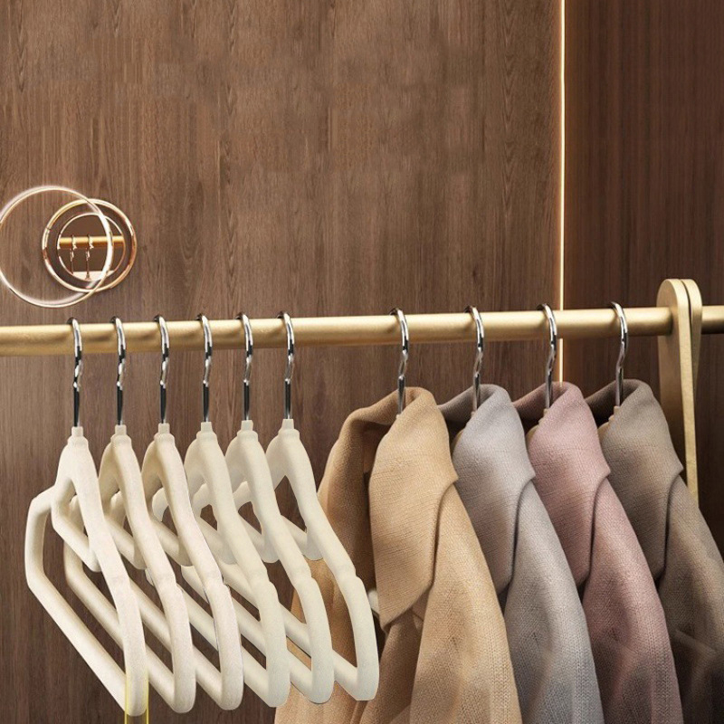 Κρεμάστρα ρούχων με επίστρωση φλοκ, στυλ ελαφριάς πολυτέλειας, σετ 10 τεμαχίων, 200 τεμάχια ανά σετ, κατάλληλη για κρεμάστρες ρούχων, ράγες παντελονιών και γραβάτες