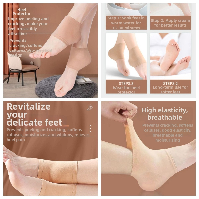 Ponožky na popraskané päty – unisex (Celosezónne použitie, gél zo silikónu, negatívne ióny, hydratácia)