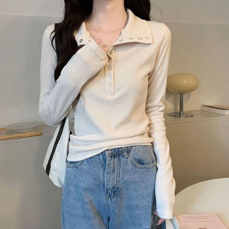 Majica s oversize ramenima, vez, pamuk 30–50%, drugi materijal <30%, visoki ovratnik, kratka duljina, stil privatnog društvenog outfita, proljeće 2025