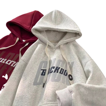 Hanorac din fleece poliester cu fermoar, croială lejeră, mâneci lungi, imprimeu cu litere