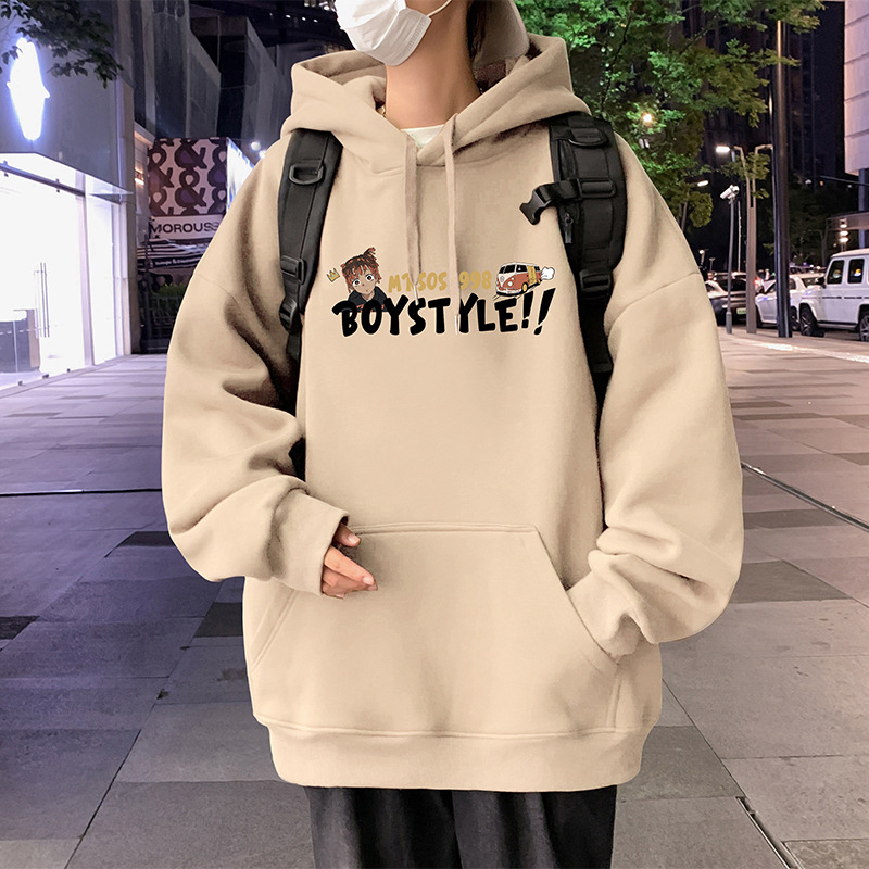 Muška dukserica/fleece – američki retro stil, s kapuljom, široki kroj, 65% pamuk / 35% poliester