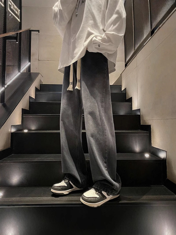 Blugi pentru adolescenți, croială dreaptă, talie medie, distressed, 65% bumbac, casual